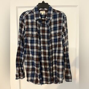 Sonoma Lightweight Flannel Shirt Size Medium